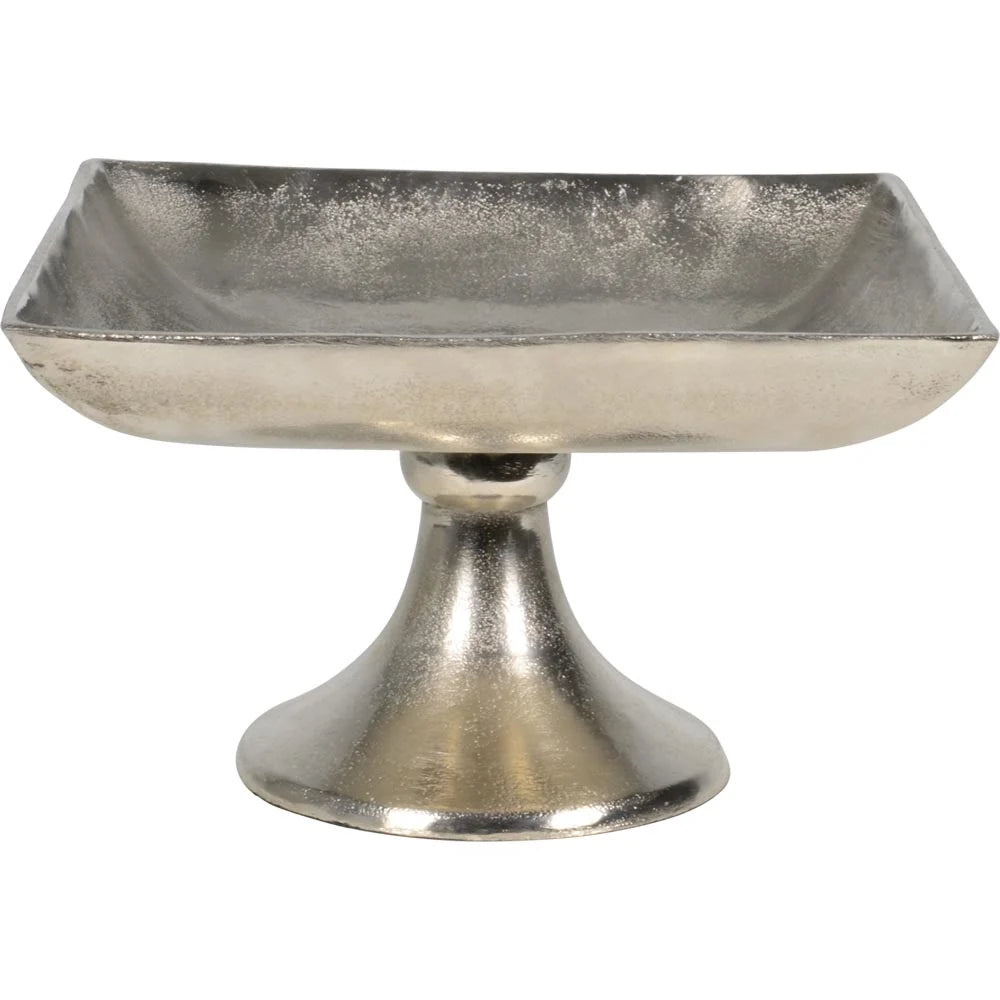 Schale auf Fuß BRUSH silber Aluminium 30cm