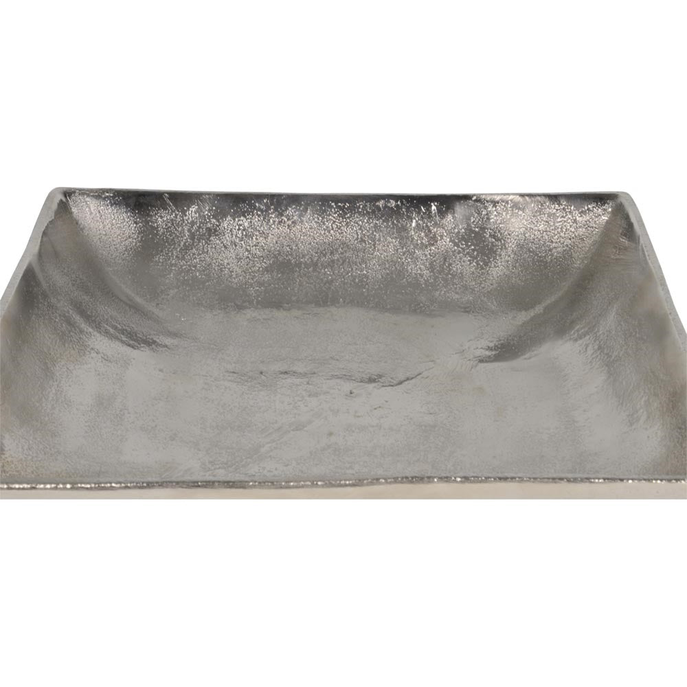 Schale auf Fuß BRUSH silber Aluminium 30cm