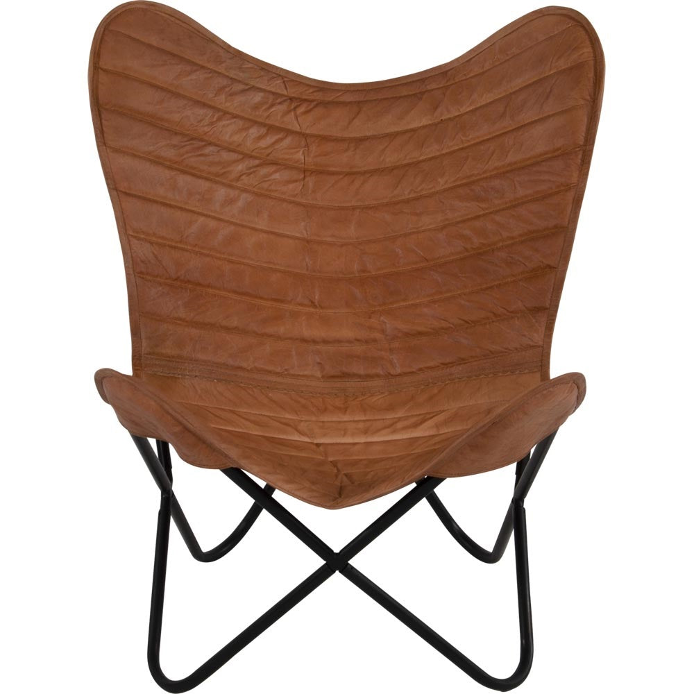 Schmetterlingsstuhl Butterfly-Chair Leder braun