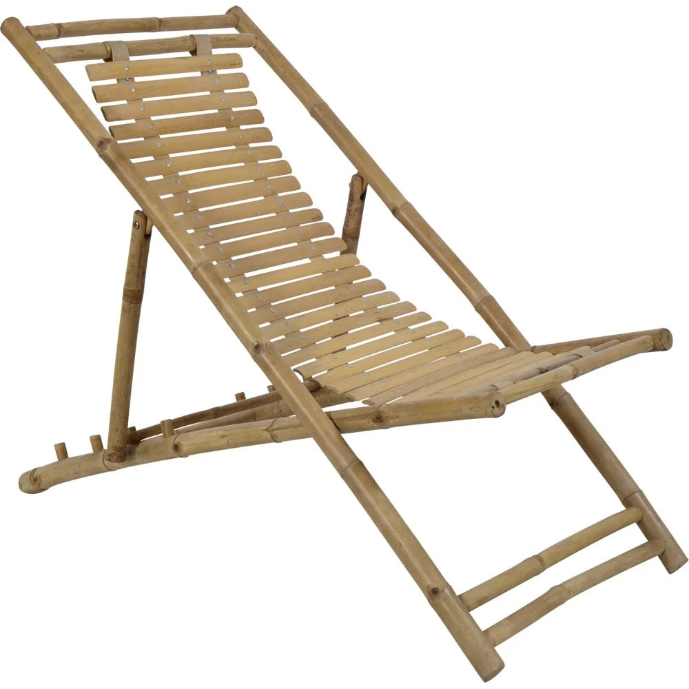 Strandstuhl 2er Set Bambus 113x60x75cm