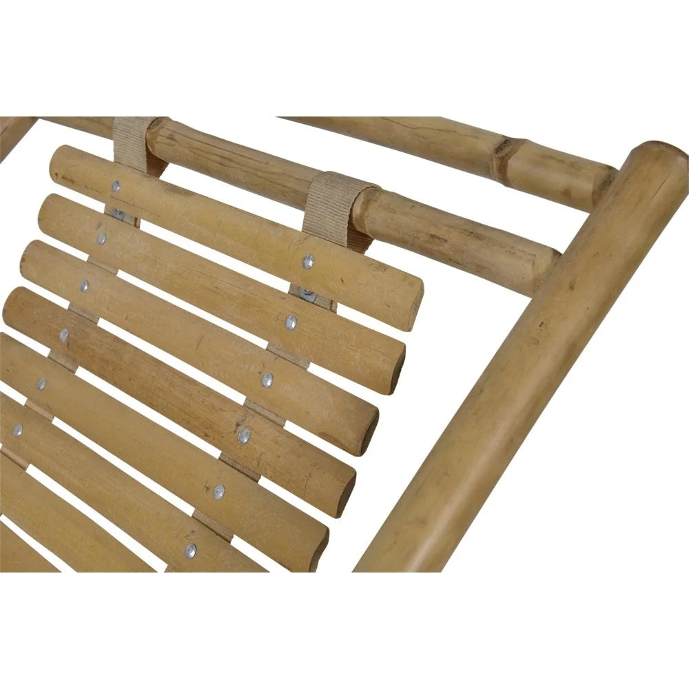 Strandstuhl 2er Set Bambus 113x60x75cm