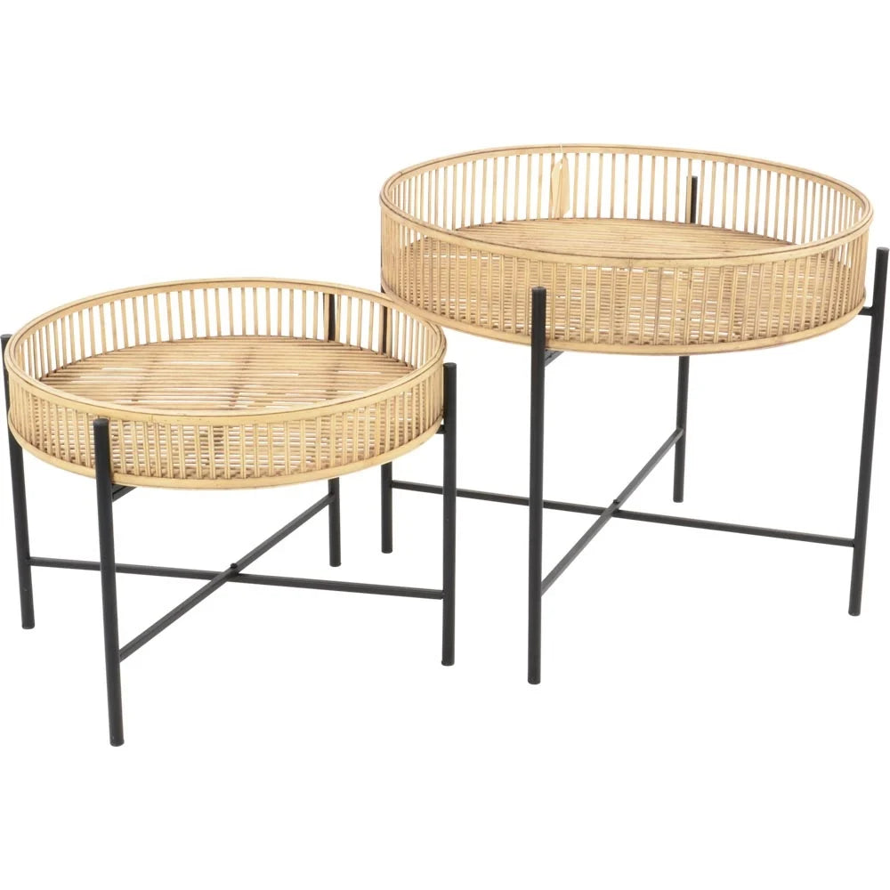 Beistelltisch Aiko 2er Set naturel Ø49/Ø60 cm