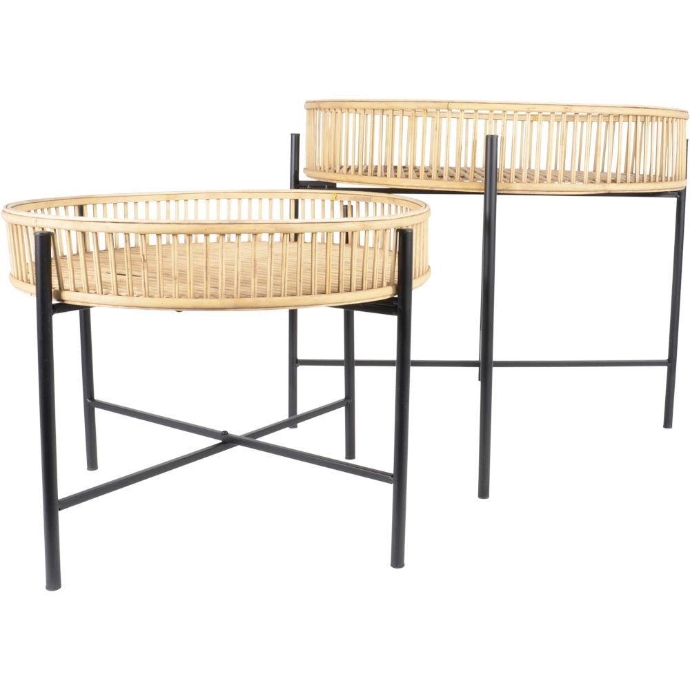 Beistelltisch Aiko 2er Set naturel Ø49/Ø60 cm