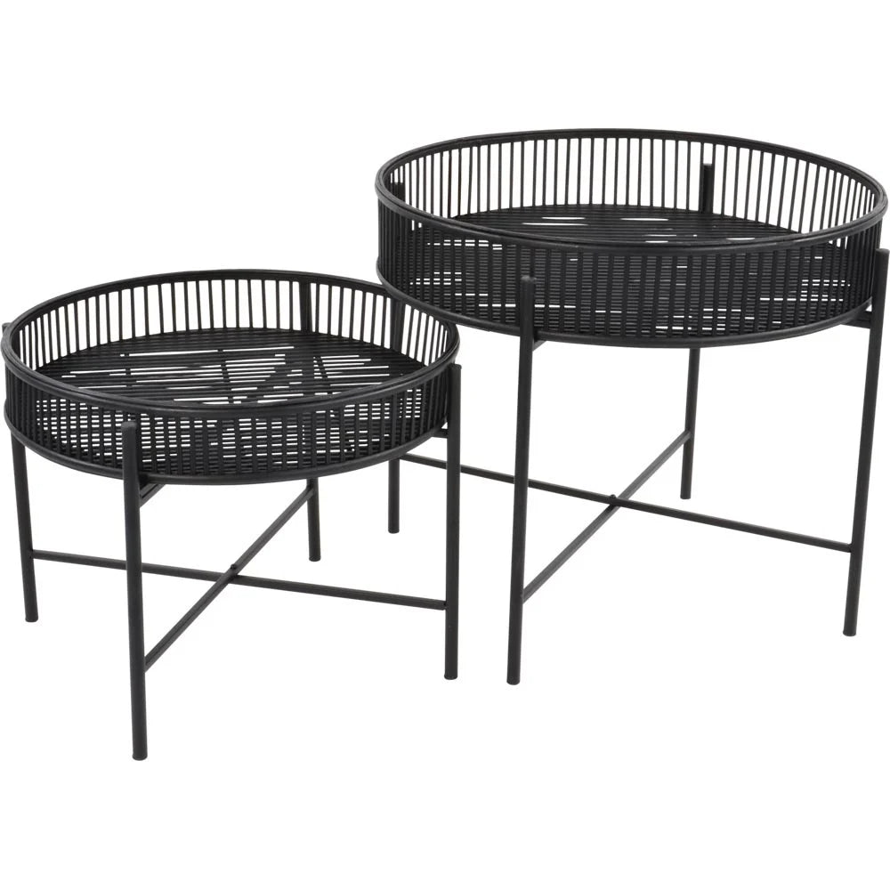 Beistelltisch Aiko 2er Set schwarz Ø49/Ø60 cm