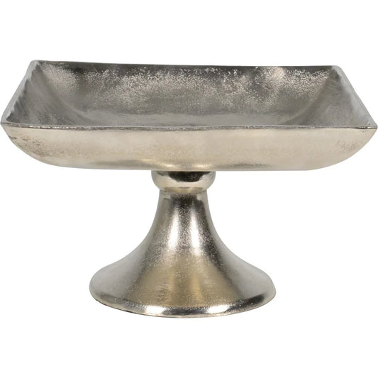 Schale auf Fuß BRUSH silber Aluminium 30cm