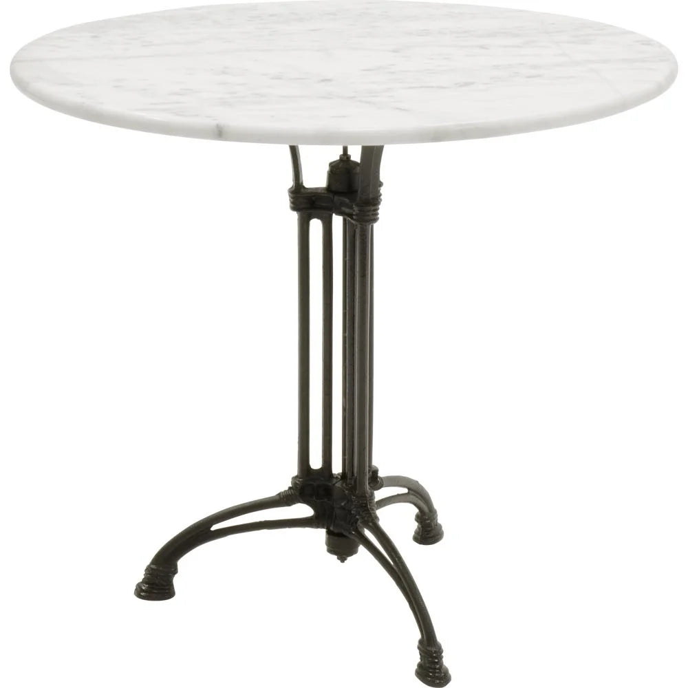 Lesli Living Bistrotisch Marmortisch weiß Ø80x73cm