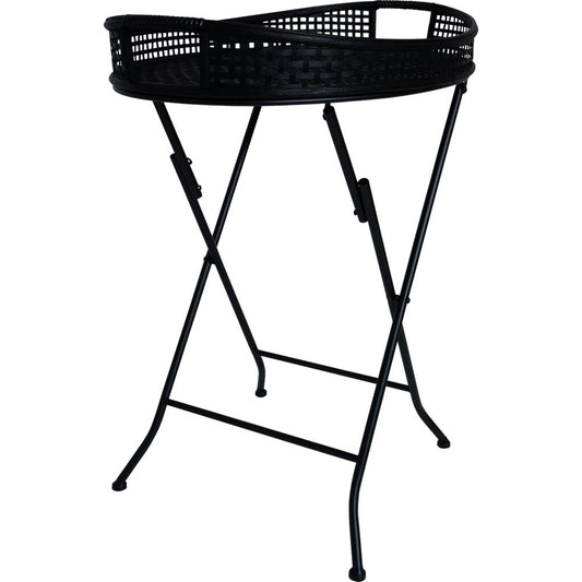 Tabletttisch Beistelltisch schwarz Bambus 69,5 cm